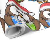 SANTA OWL CADEAUPAPIER (Rol Hoek)