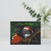 Santa Owl Christmas Card Feestdagenkaart (Staand voorkant)