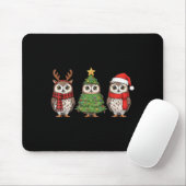 Santa Owl Christmas Tree Owl Lover Animal Xmas Paj Muismat (Met muis)
