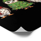 Santa Owl Christmas Tree Owl Lover Animal Xmas Paj Poster (Hoek)