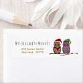 Santa Owl en Elf Owl Etiket (Insitu)