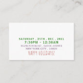 Santa Owl en Elf Owl, kerstkaartje Informatiekaartje (Achterkant)