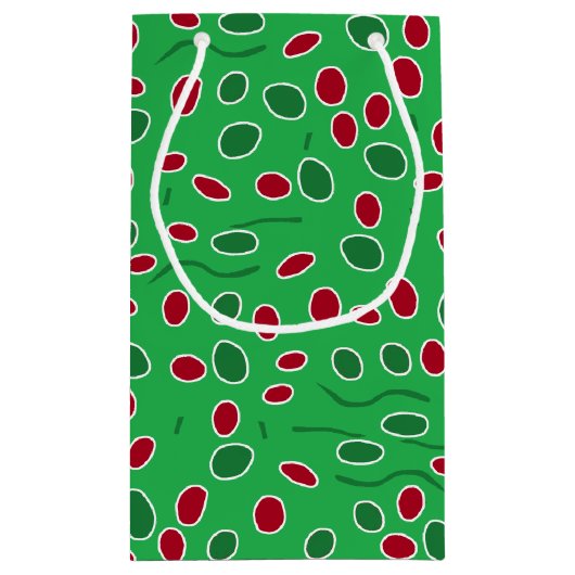 Santa Owl en Elf Owl Small Gift Bag Klein Cadeauzakje (Achterkant)