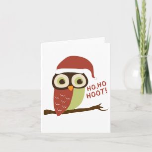 Santa Owl Ho Ho Hoot Kerst Kaarten