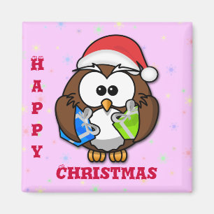 Santa owl magneet
