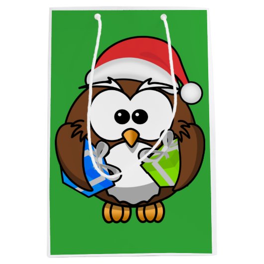 SANTA OWL MEDIUM CADEAUZAKJE (Voorkant)