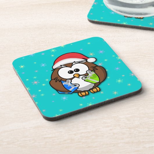 Santa owl onderzetter (Linkerzijde)
