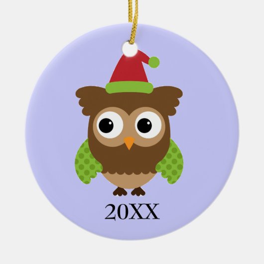 Santa Owl Ornament (Voorkant)