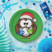 SANTA OWL PAPIEREN BORDJE (Feest)