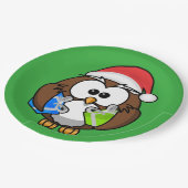 SANTA OWL PAPIEREN BORDJE (Gekanteld)