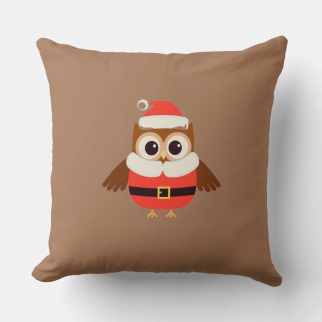 Santa Owl Pillow Kussen (Voorkant)