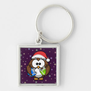 Santa owl sleutelhanger