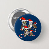 Santa Owls Ronde Button 5,7 Cm (Voorkant /achterkant)