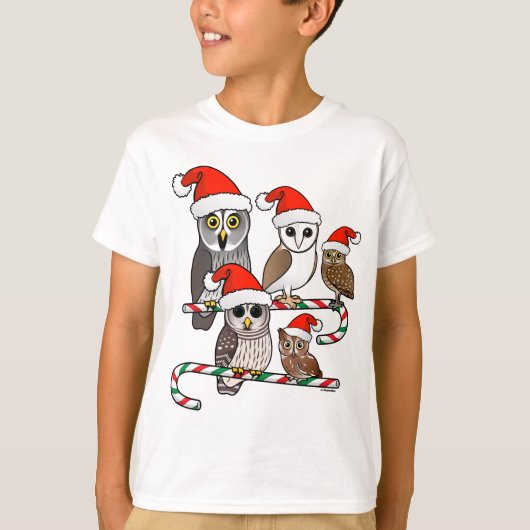 Santa Owls T-shirt (Voorkant)