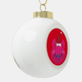 Santa Oynk kerstbal. Keramische Bal Ornament (Links)