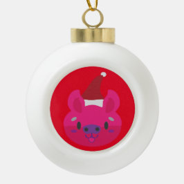 Santa Oynk kerstbal. Keramische Bal Ornament