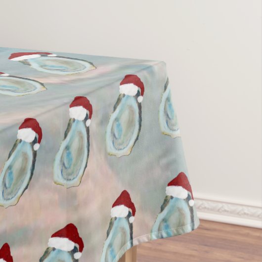 Santa Oysters shells Holiday coastal seashell  Tafelkleed (Voorbeeld)