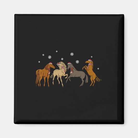 Santa Paard Kerstboom Licht Magneet (Voorkant)