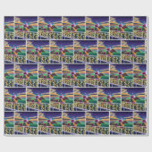 Santa Paard Racing Jockey Kerstmis Cadeaupapier (Vlak)