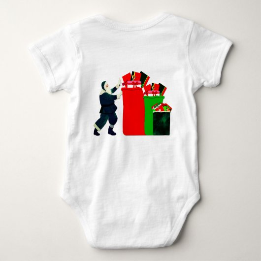 Santa Packing Gift Sacks T-Shirt (Achterkant)