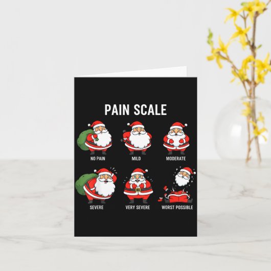 Santa Pain Scale Funny Christmas Design For Nurse  Kaart (Gele Bloem)
