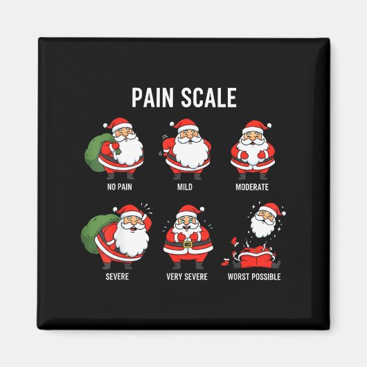 Santa Pain Scale Funny Christmas Design For Nurse  Magneet (Voorkant)