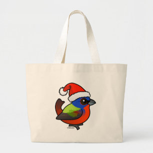 Santa Painted Bunting Grote Tote Bag