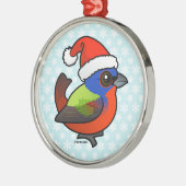 Santa Painted Bunting Metalen Ornament (Links)