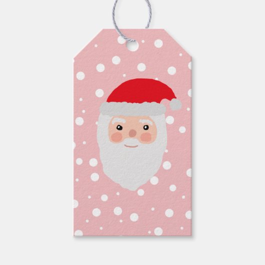 Santa Painting Cheery Illustration Gift Label Cadeaulabel (Voorkant)