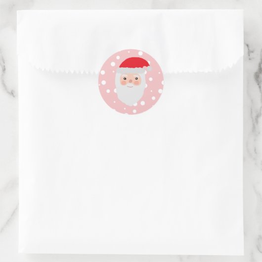 Santa Painting Cheery Illustration Ronde Sticker (Tas)