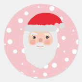 Santa Painting Cheery Illustration Ronde Sticker (Voorkant)