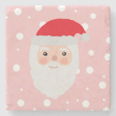 Santa Painting Cheery Illustration Stenen Onderzetter (Voorkant)