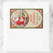  Santa Painting in de workshop Rechthoekige Sticker (Tas)