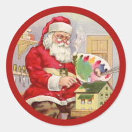 Santa Painting in de workshop Ronde Sticker