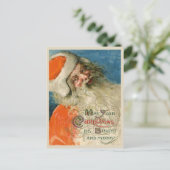  Santa Painting met Typografie Briefkaart (Staand voorkant)