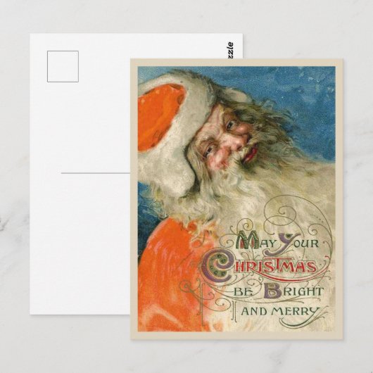 Santa Painting met Typografie Briefkaart (Voorkant / Achterkant)
