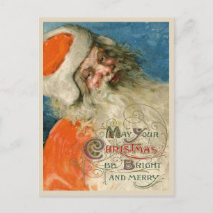 Santa Painting met Typografie Briefkaart
