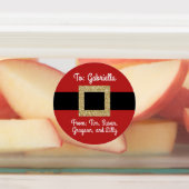 Santa pak gouden riem kerst gepersonaliseerd labels (Aangebracht)