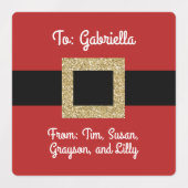 Santa pak riem kerst individueel gepersonaliseerd labels (Design 1)