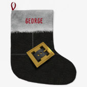 Santa pak zwart laarsgesp Kinder Grote Kerstsok (Voorkant)