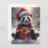 Santa Panda Beer Feestdagenkaart (Voorkant / Achterkant)