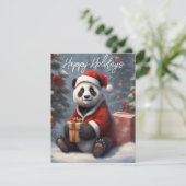 Santa Panda Beer Feestdagenkaart (Staand voorkant)