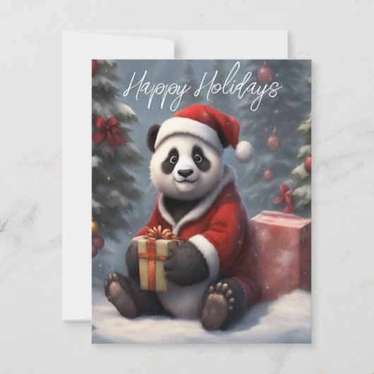 Santa Panda Beer Feestdagenkaart (Voorkant)