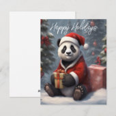 Santa Panda Beer Feestdagenkaart (Voorkant / Achterkant)