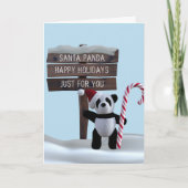 Santa Panda Beer North Pole Kerstmis Kaart (Voorkant)