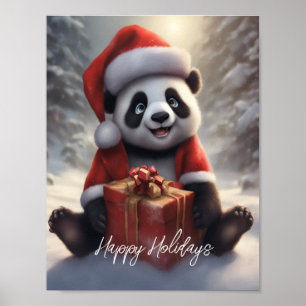 Santa Panda Beer Poster