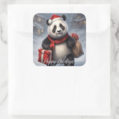 Santa Panda Beer Vierkante Sticker (Tas)