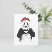 Santa panda feestdagenkaart (Staand voorkant)