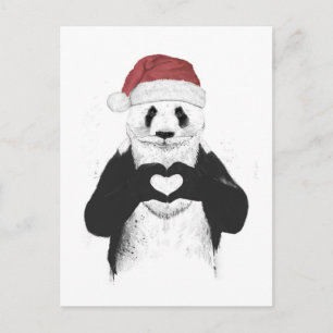 Santa Panda Feestdagenkaart