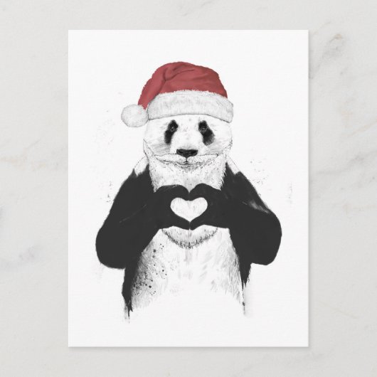 Santa panda feestdagenkaart (Voorkant)